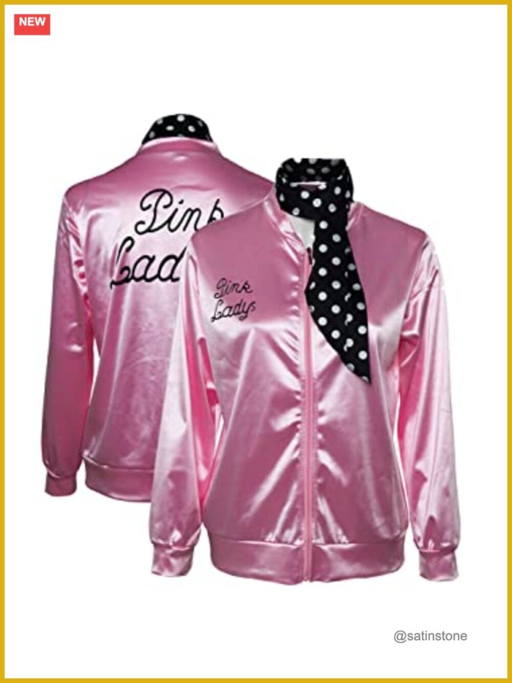 Satin Jacket & Scarf Set 1950s Costume Cosplay Halloween